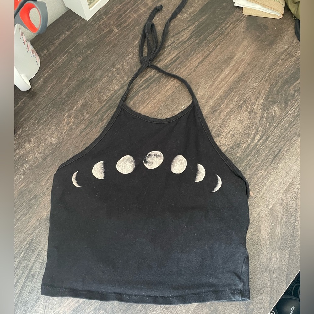 Phases of the Moon Halter Crop